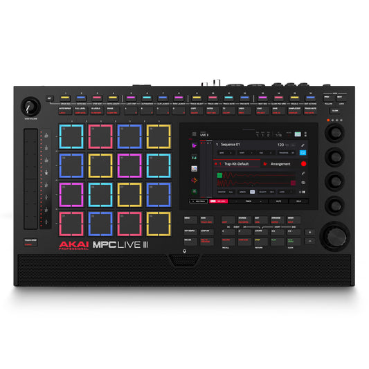 Akai Professional MPC Live III Standalone Portable Music Production Center with MPCe Pads, Sequencer, Touchscreen, Mic, Stereo Monitors, Audio Interface, Wi-Fi, Bluetooth, Battery, Touchstrip