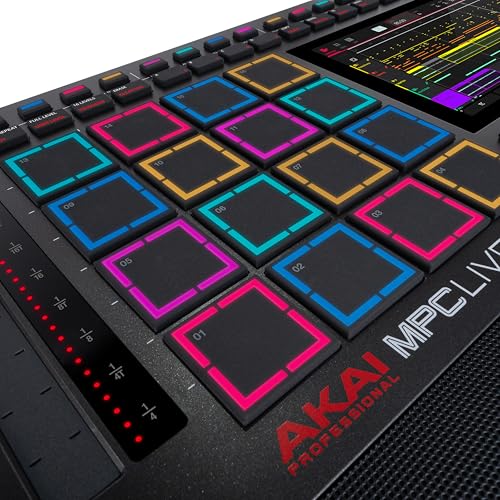 Akai Professional MPC Live III Standalone Portable Music Production Center with MPCe Pads, Sequencer, Touchscreen, Mic, Stereo Monitors, Audio Interface, Wi-Fi, Bluetooth, Battery, Touchstrip