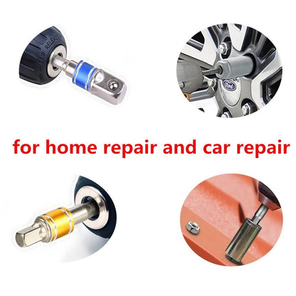 Right Angle Drill Adaptor,4-in-1 Impact Drill Bit Extension,360° Rotatable 1/4 3/8 1/2" Impact Grade Socket Adapter Set,105 Degree Angle Screwdriver Drill Bit for Household Workplace Industry