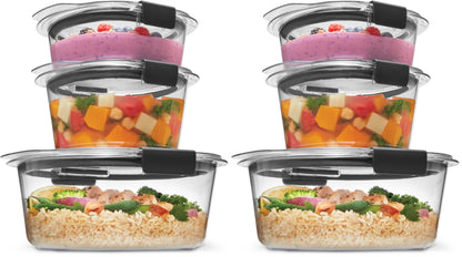 Rubbermaid Brilliance Food Storage Containers BPA Free Airtight Lids Ideal for Lunch Meal Prep & Leftovers Set of 5 (3.2 Cup)