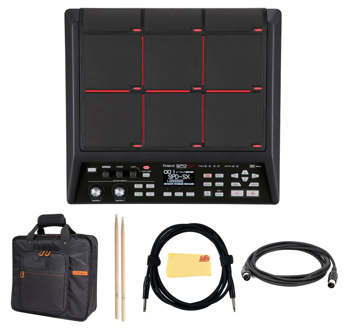 Roland SP-404MKII Creative Sampler and Effector Bundle with MIDI Cable, Instrument Cable, and Austin Bazaar Polishing Cloth