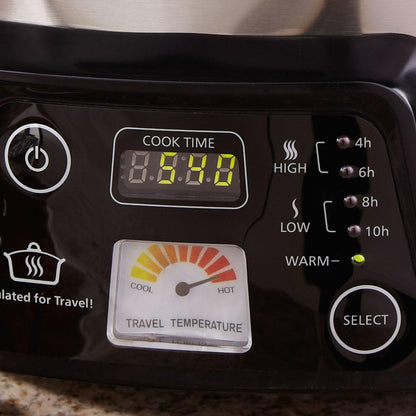 Crock-Pot 6 Quart Cook & Carry Programmable Slow Cooker with Digital Timer Stainless Steel (CPSCVC60LL-S) pack of 1