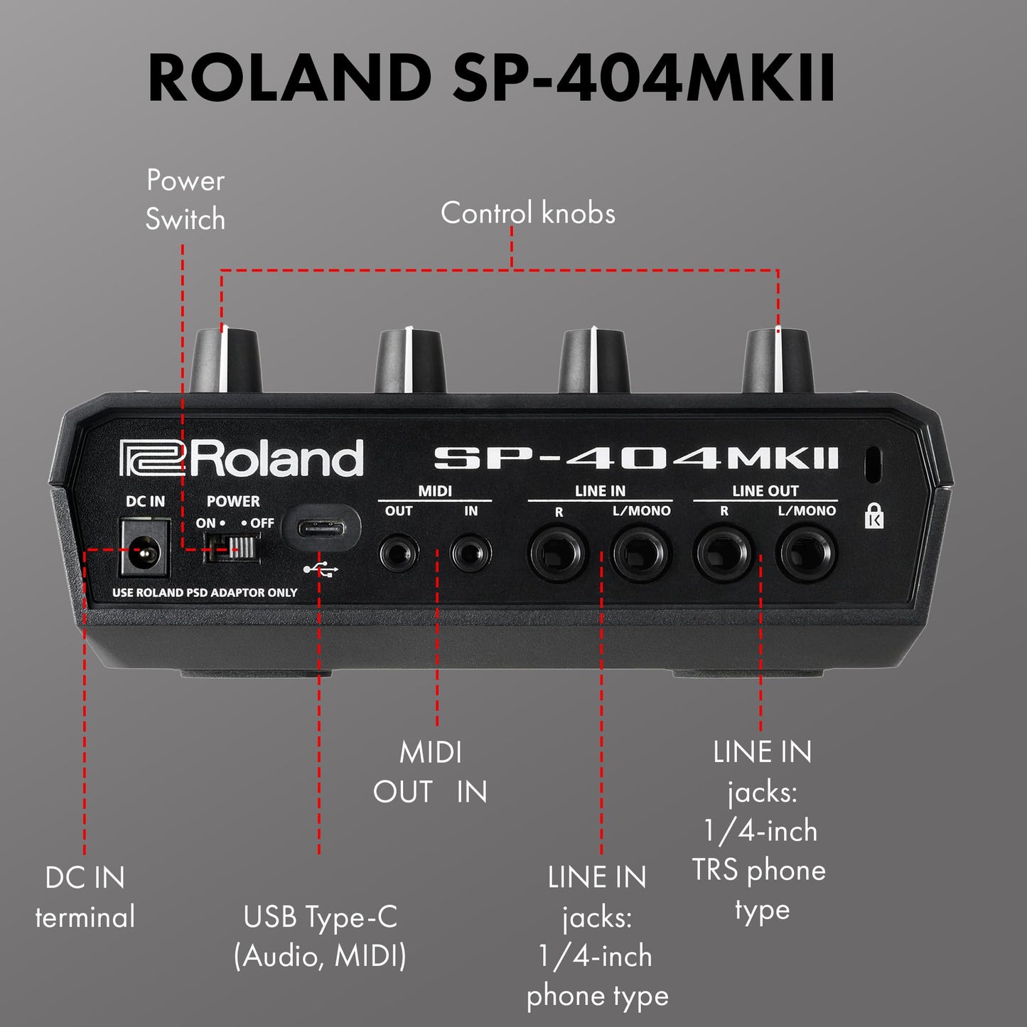 Roland SP-404MKII Creative Sampler and Effector Bundle with MIDI Cable, Instrument Cable, and Austin Bazaar Polishing Cloth