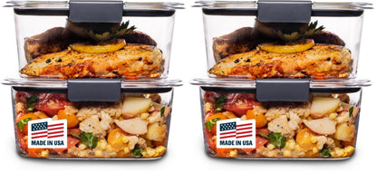 Rubbermaid Brilliance Food Storage Containers BPA Free Airtight Lids Ideal for Lunch Meal Prep & Leftovers Set of 5 (3.2 Cup)