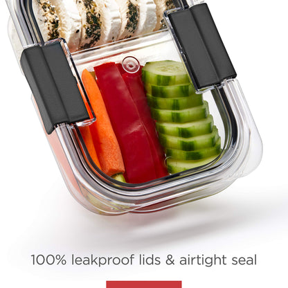 Rubbermaid Brilliance Food Storage Containers BPA Free Airtight Lids Ideal for Lunch Meal Prep & Leftovers Set of 5 (3.2 Cup)