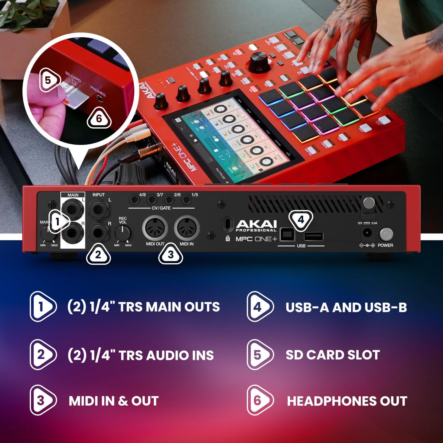 Akai Professional MPC Live III Standalone Portable Music Production Center with MPCe Pads, Sequencer, Touchscreen, Mic, Stereo Monitors, Audio Interface, Wi-Fi, Bluetooth, Battery, Touchstrip