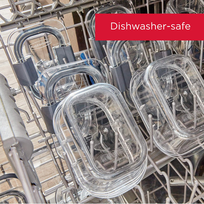 Rubbermaid Brilliance Food Storage Containers BPA Free Airtight Lids Ideal for Lunch Meal Prep & Leftovers Set of 5 (3.2 Cup)